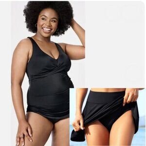 Black Tankini bikini two piece set size 2X